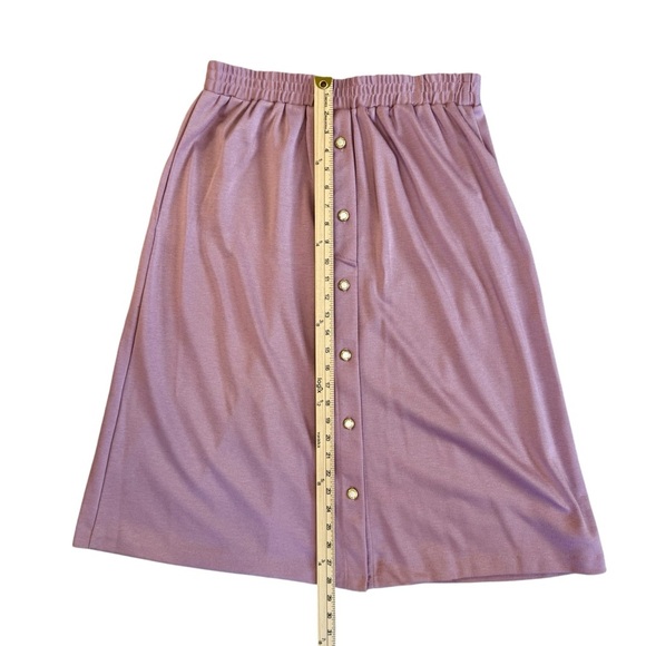 Vintage Land N Sea Chic Mauve Button-Down A-Line Skirt Size 18 Made in USA - Picture 6 of 9